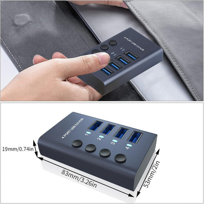 MaxLaxer 10 Port Aluminum USB 3.0 hub with 10 Port USB Data Transfer,Power Adapter USB Splitter Independent Switch