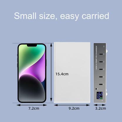 MaxLaxer 140W 6 Port PD USB C Charging Station,Portable Fast Charger with LCD Display