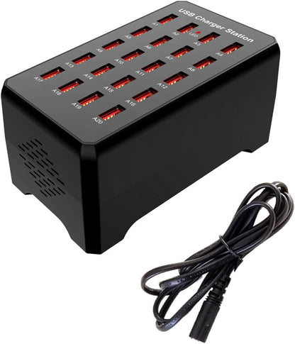 MaxLaxer 20-Port USB Charger Station, 100W/20A