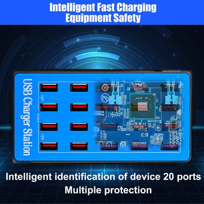 MaxLaxer 20-Port USB Charger Station, 100W/20A