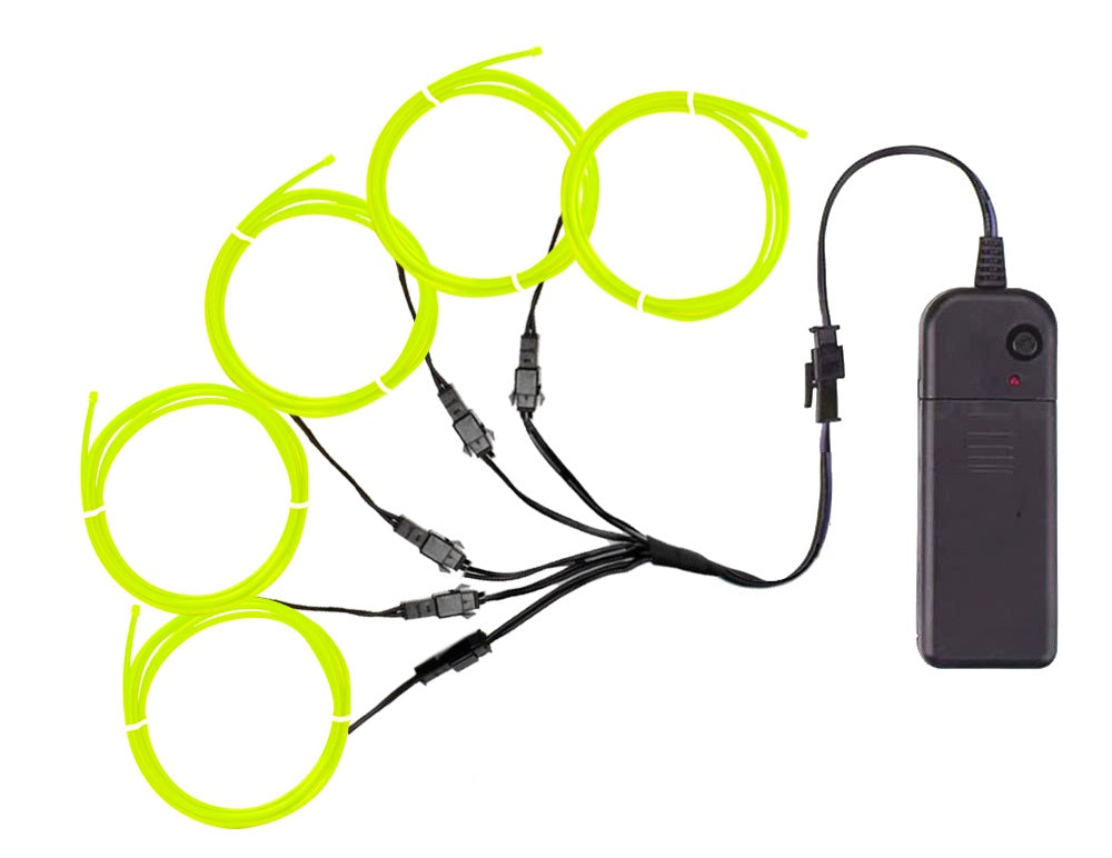 Neon EL Wire Light Portable Battery 5 in 1