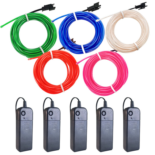 EL Wire Portable 5 Set  (Green, Blue, Red, White, Pink)50% Discount if you use discount  code