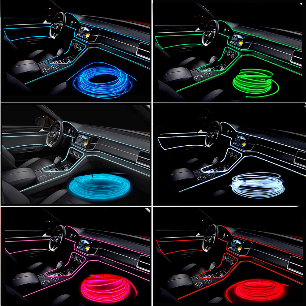 El Wire Interior Car LED Strip Lights Neon Wire USB
